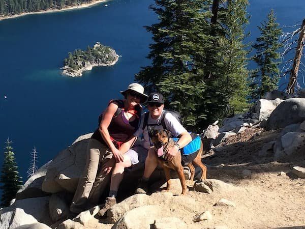 KPCopy, Clint and Gunther on top of Maggies Peaks overlooking Fannette Island in Emerald Bay 