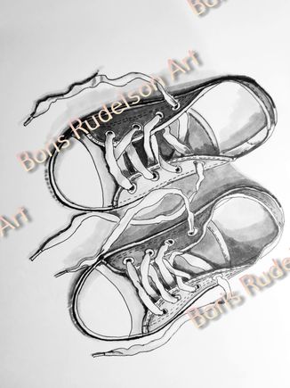Greyscale Marker. Sneakers