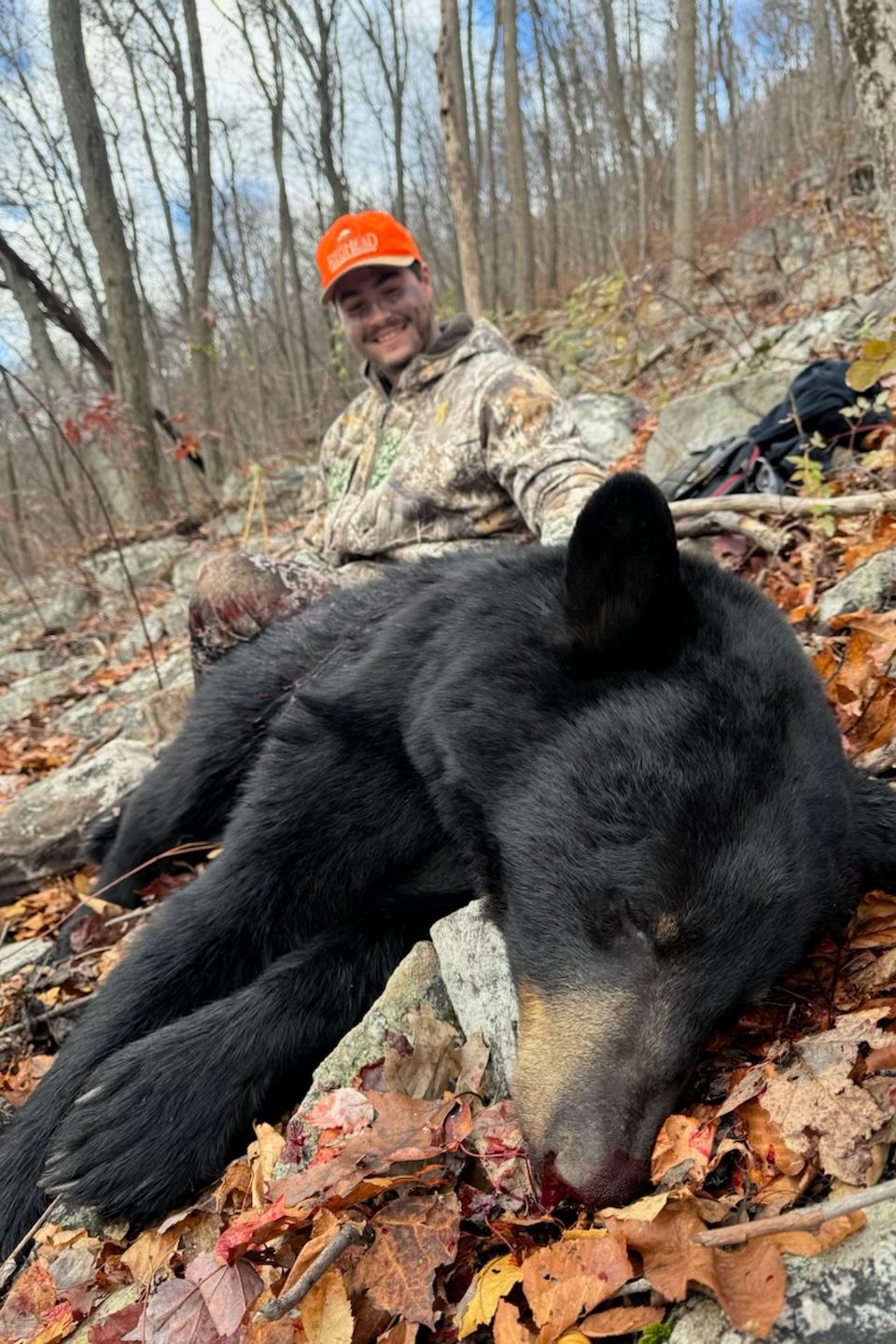 Nate Stuckey, from Lancaster County killed his first Black Bear on State Game Lands 211