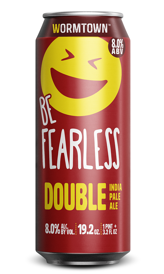 Wormtown brewery beer be fearless double ipa 19oz