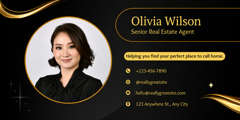 Business card showing email signature creation