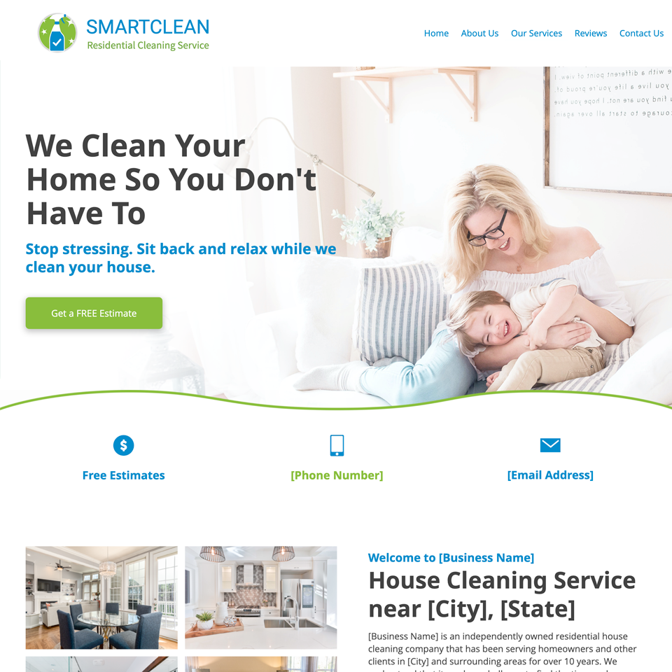 House cleaning website design template
