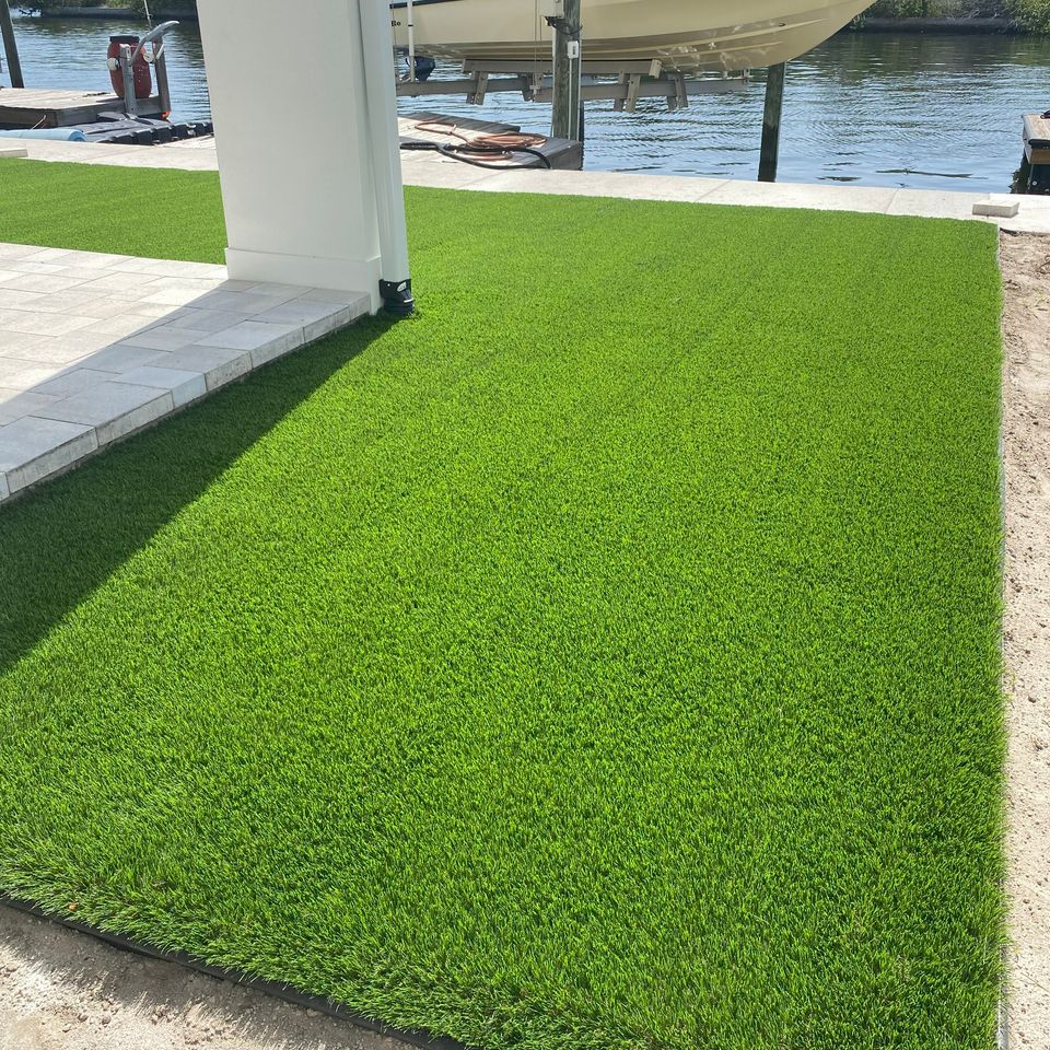 Artificial grass backyard lawn
