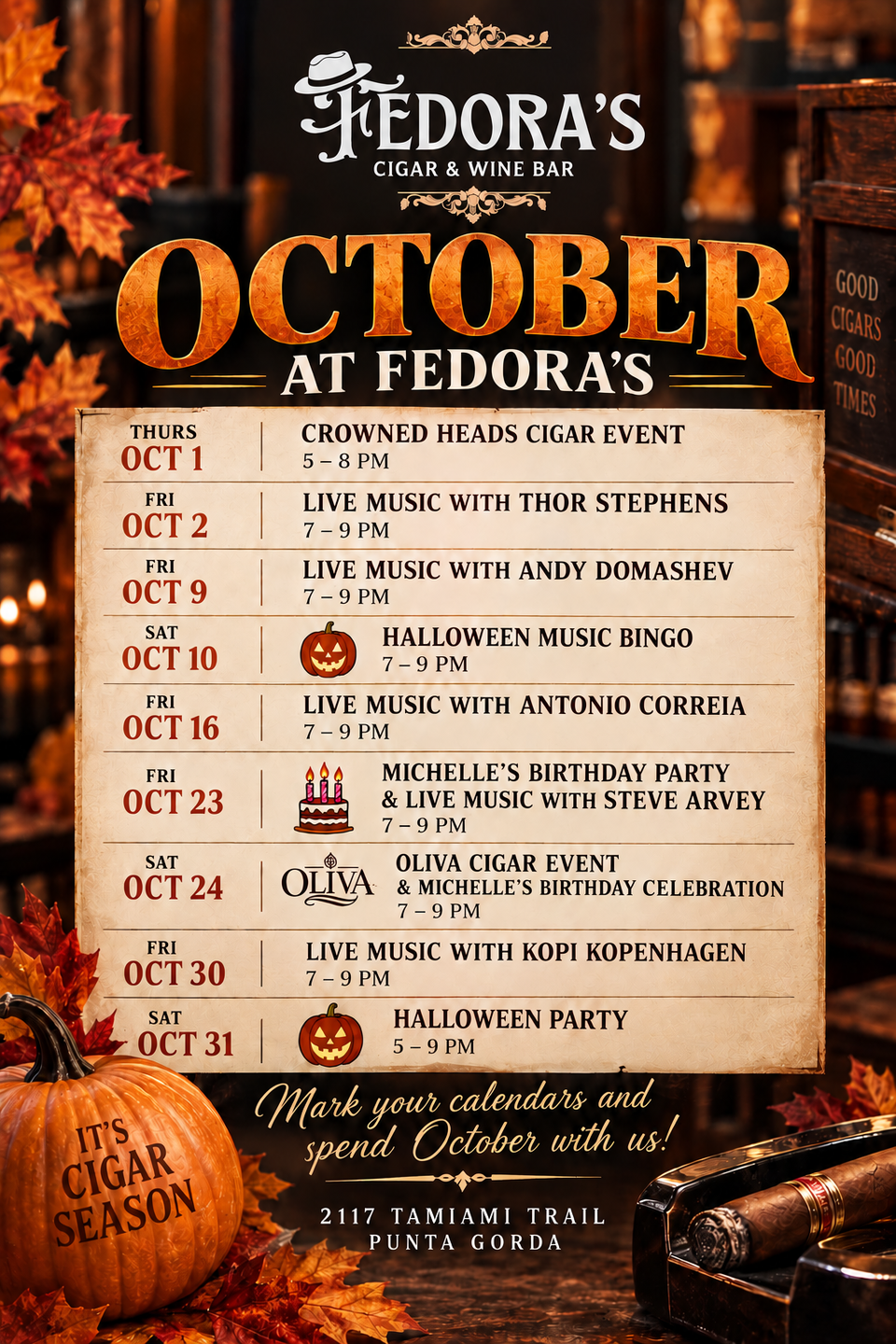 October calendar of events 2026