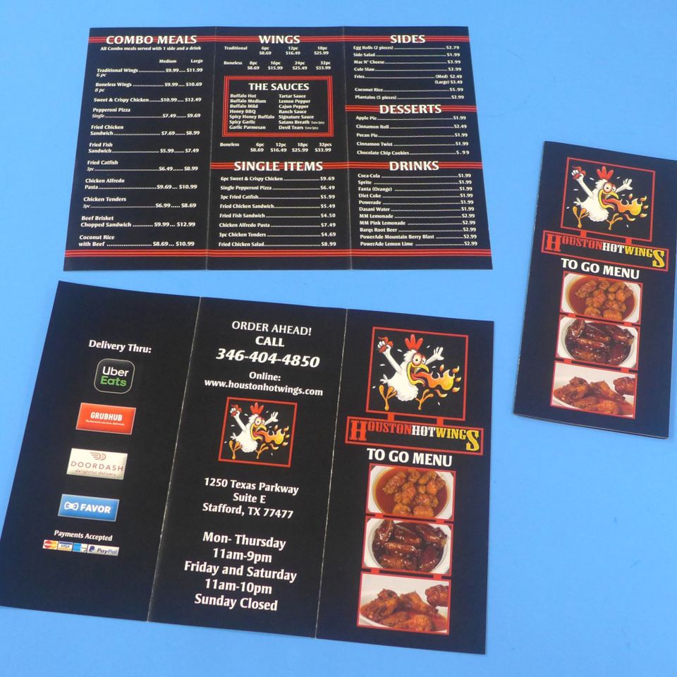 Houston hot wings brochure 2020