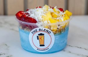 Create-A-Bowl Regular size with customizable base, fruits, toppings, and drizzles.