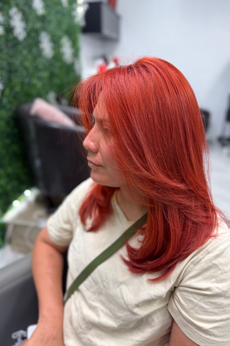 woman coloring service, red hair