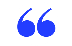 Quotation marks in neon blue
