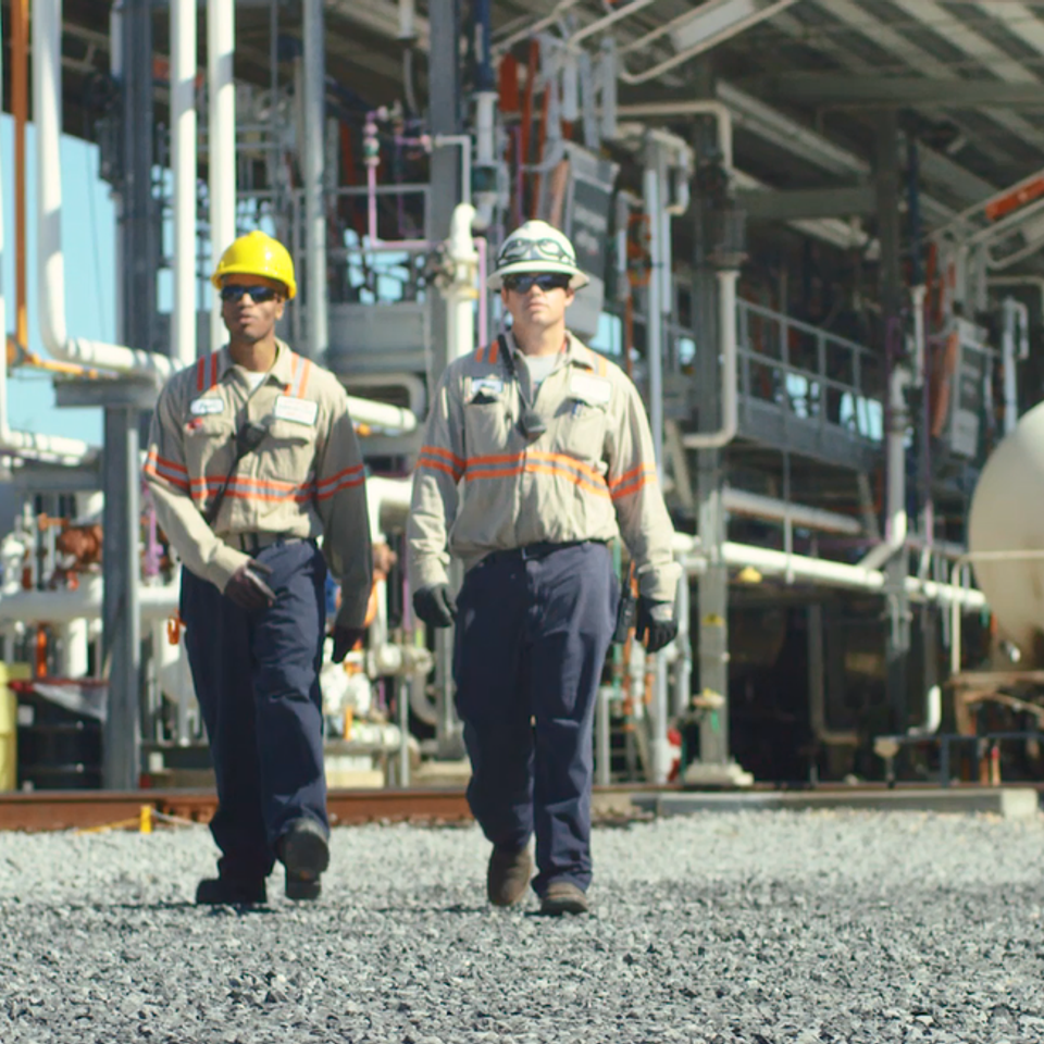 Methanol plant workers