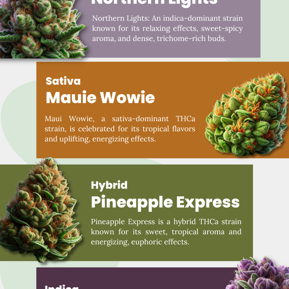 Top 5 thca flower strains infographic