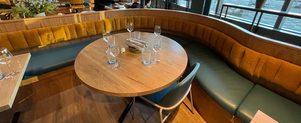 Bluefish commercial seaport bench seating and round table cropped
