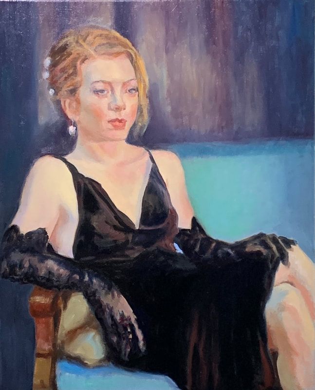 Moore devianne carollne in prom dress oil on linen 16 x 20