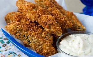 Fried pickles with ranch