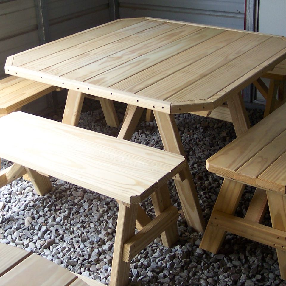 4ftsquarepicnictablewith40inchbenches