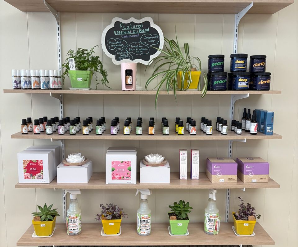 Essiential oils and cbd at forest and blossom