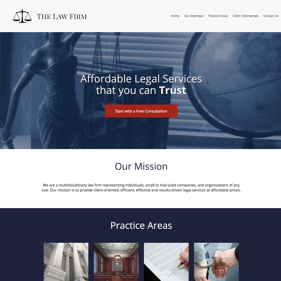 Law firm website design theme