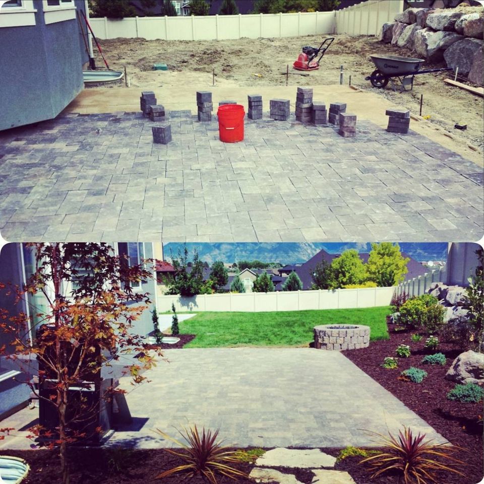 Backyard patio work done by Ho/Gar Hardscapes