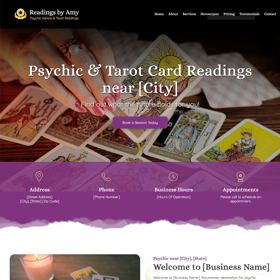 Psychic website theme