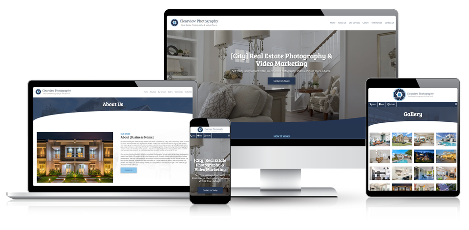 Responsive small business website design displayed on desktop, tablet, and mobile devices for professional online presence.