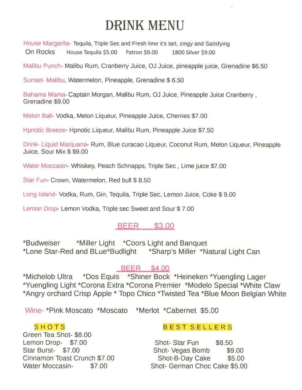 Wagon wheel restaurant menu  drinks menu   page 2 .jpg