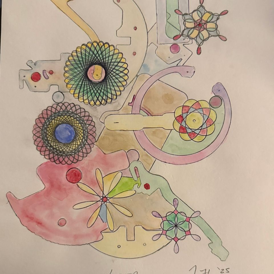 Lever” 9x12 watercolor 2025 tim flynn