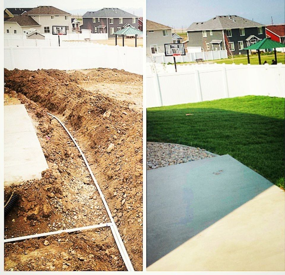 Before and after photo of a paving job done by Ho/Gar Hardscapes