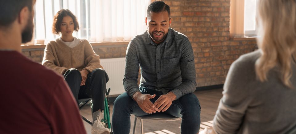 Psychological therapy support group meeting