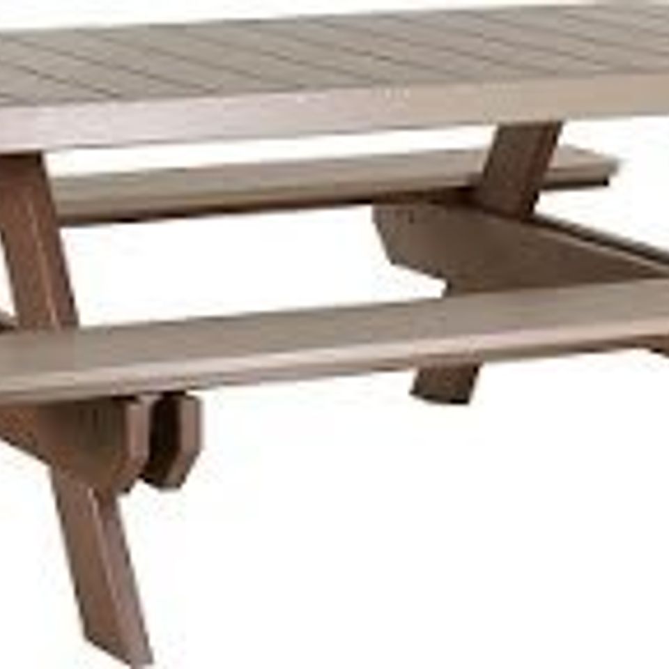 Sunrise poly lawn   hardwood furniture   paden  oklahoma   luxcraft outdoor dining collection   p6rptwwcbr 6 rectangular picnic table weatherwood   chestnut brown20180516 732 1yuqsjg