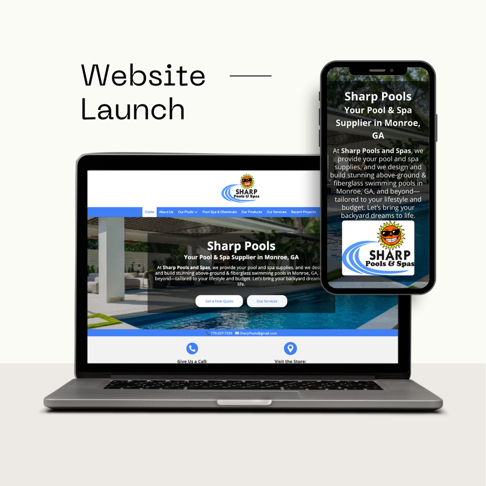 Sharp Pools website by PeachSites