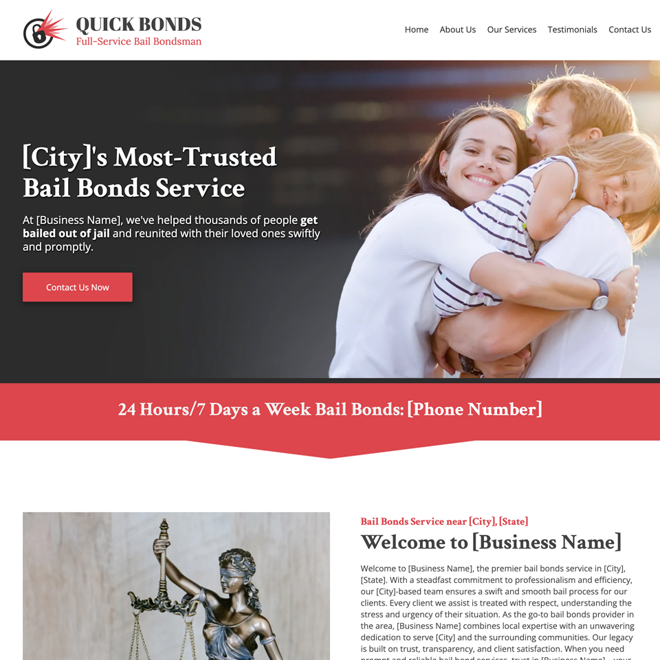 Bail bonds website design theme