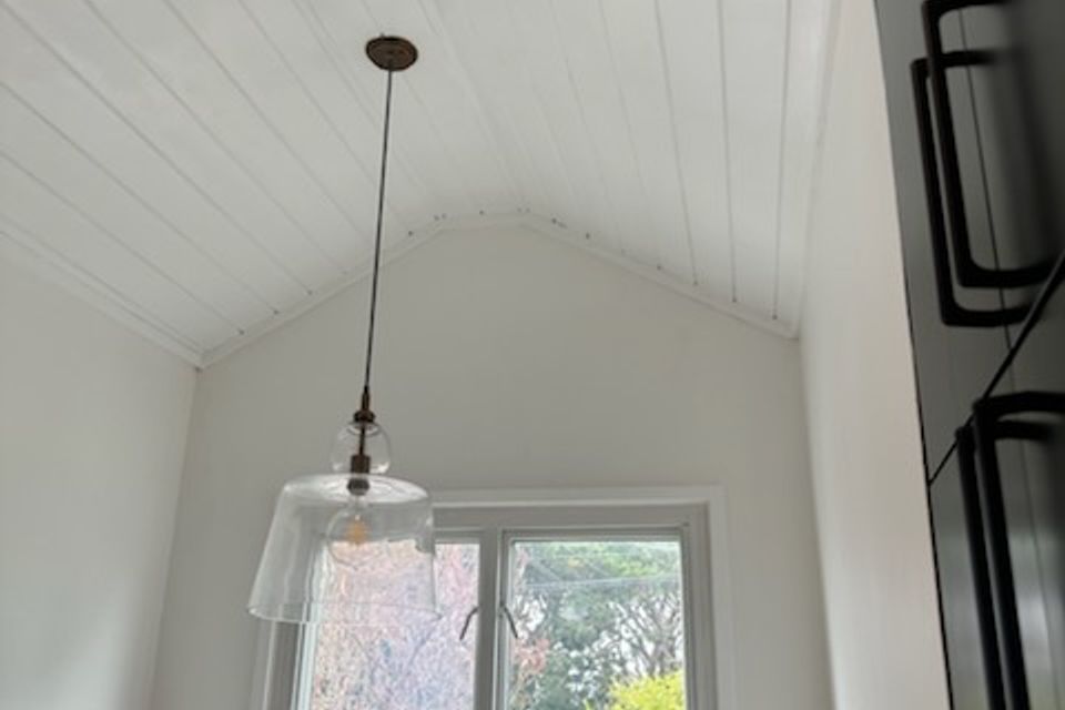 Before remodel kitchen dining ceiling