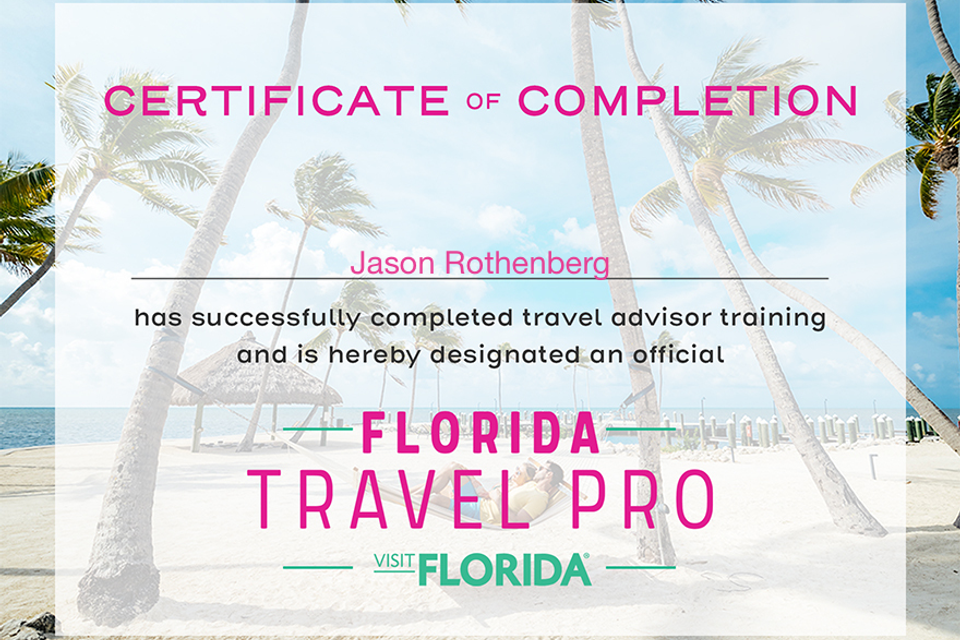 Florida travel pro diploma jason rothenberg